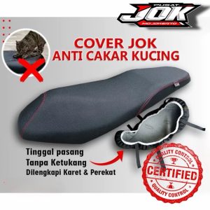 Cover Jok Motor Polos Anti Cakaran Kucing – Praktis Langsung Pasang!