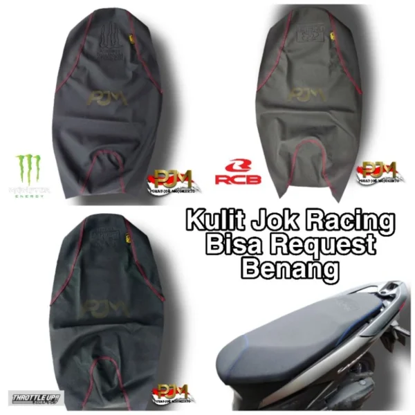 Kulit Jok Racing Anti Slip Embos Logo RCB MONSTER (PCX VARIO NMAX AEROX SUPRA MIO VIXION BEAT SATRIA)