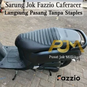 Sarung Jok Fazzio Langsung Pasang Tanpa Staples Pakai Karet Cover Jok Caferacer Press Logo Embos