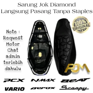 Sarung/ Cover Jok Diamond Langsung Pasang Sendiri Pakai Karet Tanpa Staples