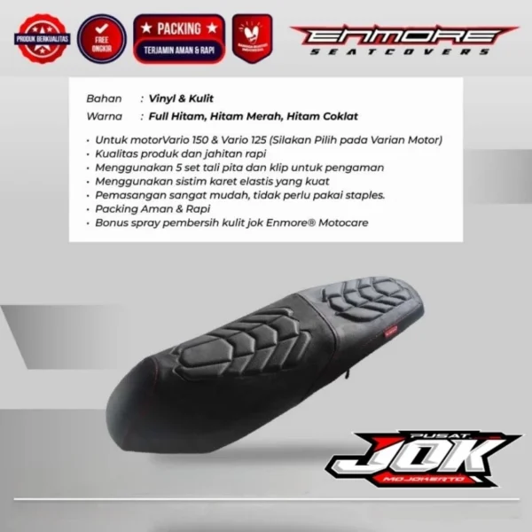 Kulit Jok Variasi Motor Model ENMORE (STAPLES) Mio Vario Nmax Beat Bahan Tebal Zeus