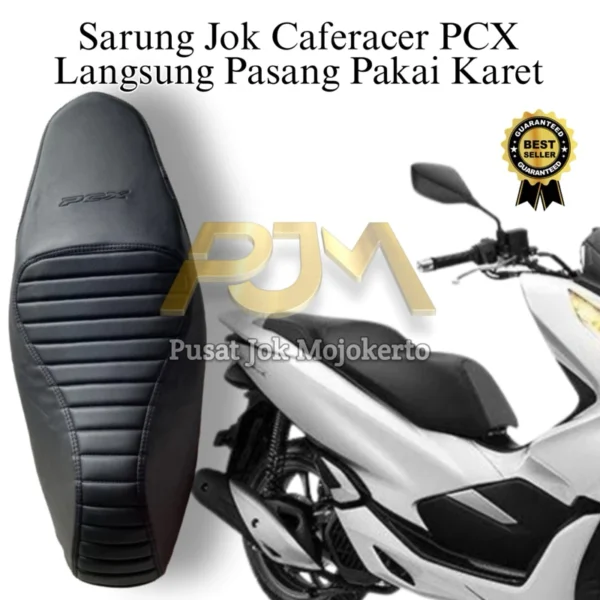 Sarung Cover Jok Motor PCX Pakai Karet (Langsung Pasang Tanpa Staples)