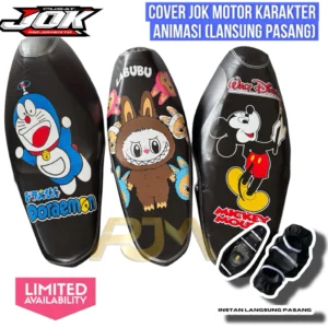 Cover Jok Motor Kartun Lucu – Labubu, Hello Kitty, Tayo | Langsung Pasang!