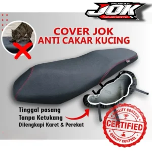 Cover Jok Motor Polos pelindung Cakaran Kucing – Praktis Langsung Pasang!