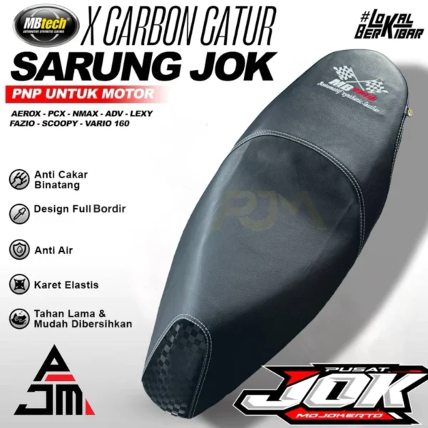 Sarung Jok Motor MBTECH Bordir Langsung pasang motor Beat Vario Nmax PCX Scoopy