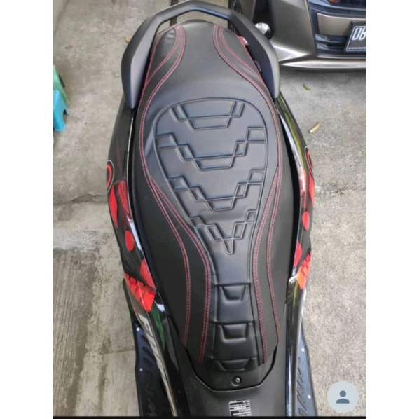 Cover Jok Motor Tanpa Staples (Karet & Velcro, Bahan Zeus, Model Piramid)